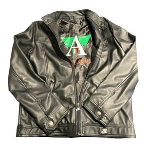 G A MILANO NWOT MENS BLACK LEATHER JACKET .